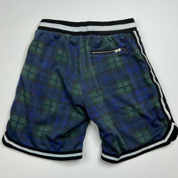 Bascom Projects 1993-XXV Men's Green & Blue Plaid Shorts Zipper Pockets … - Picture 2 of 8